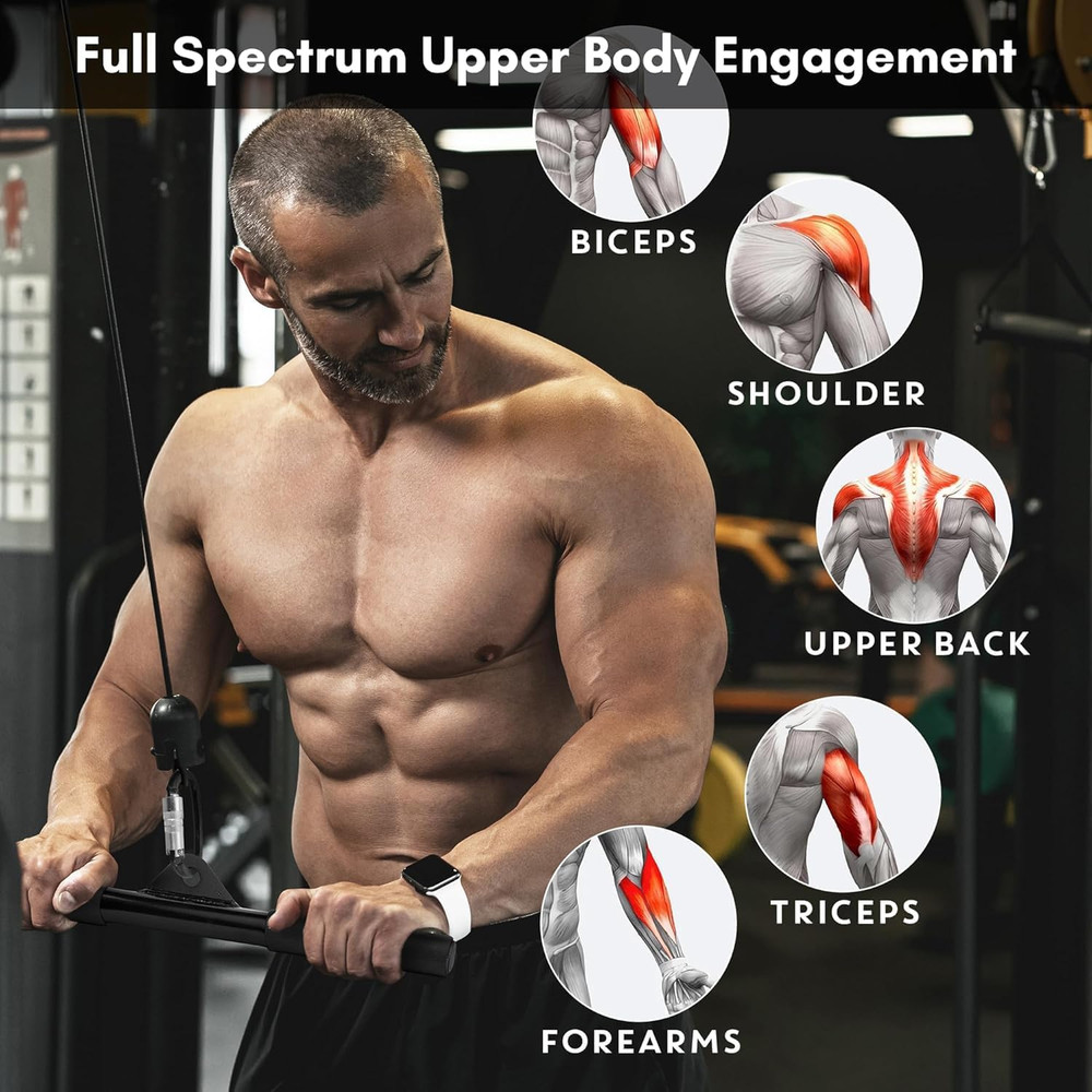 EVMT 15-Inch LAT Pulldown Attachments for Home Gym – LAT Pull down Bar, Cable Ma