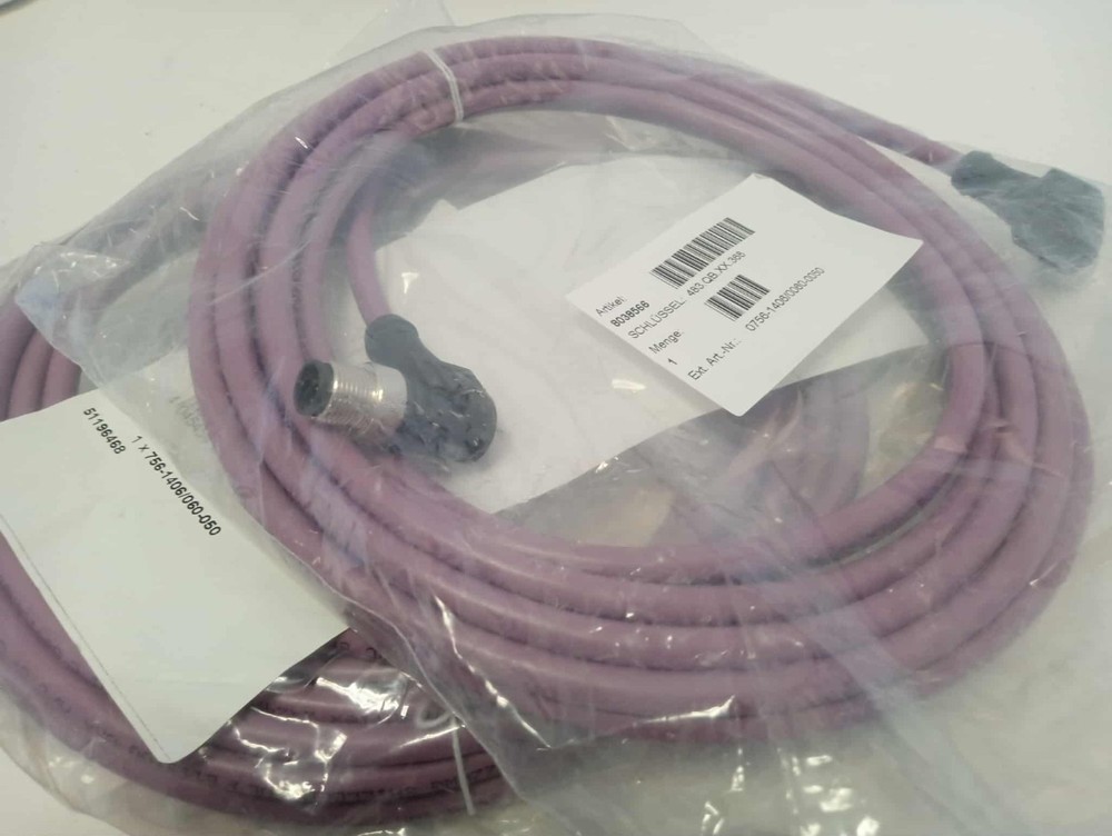 WAGO 756-1406-60-050 CANopen/DeviceNet cable; M12A socket; angled; M12A plug