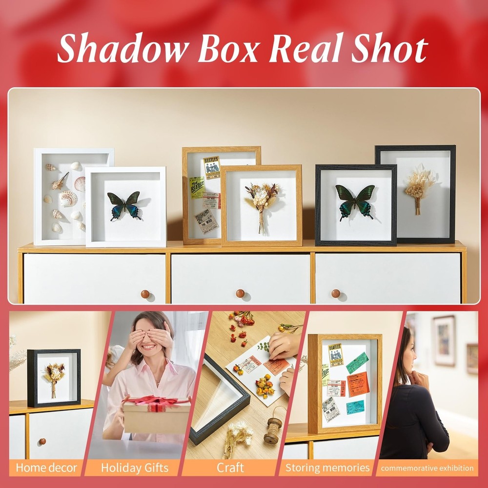 11x14 Shadow Box Picture Frame Display Case with Soft Linen Back-Thickened Pa...