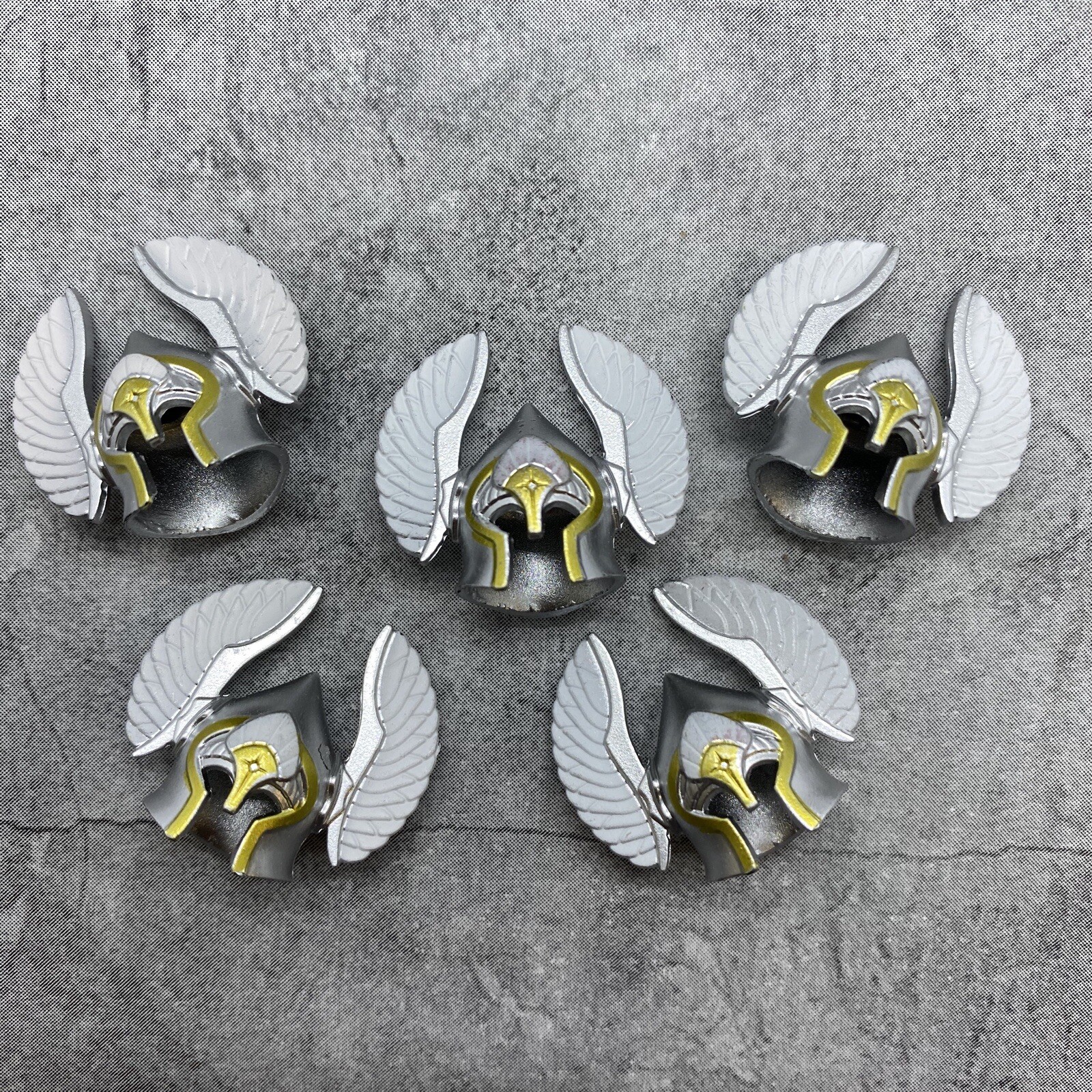 5pack Gondor Knight Helmet Wing Silver Blocks Accessories for Minifigures C66950