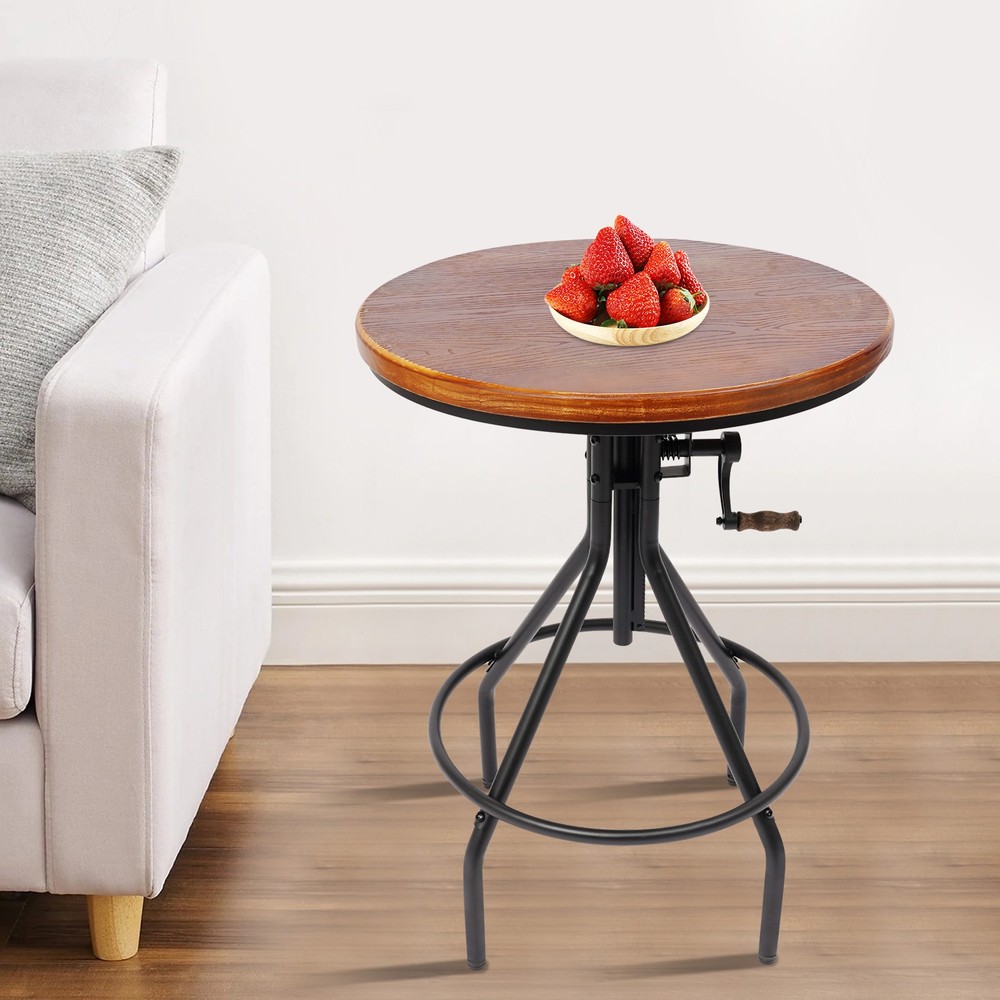 Height Adjustable Side Table Lifting Bar Table Rustic Elegance Style Side Table