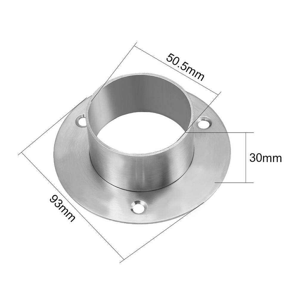 Wardrobe pipe bracket, 51.5mm diameter, wall mounted rail support 2pcs