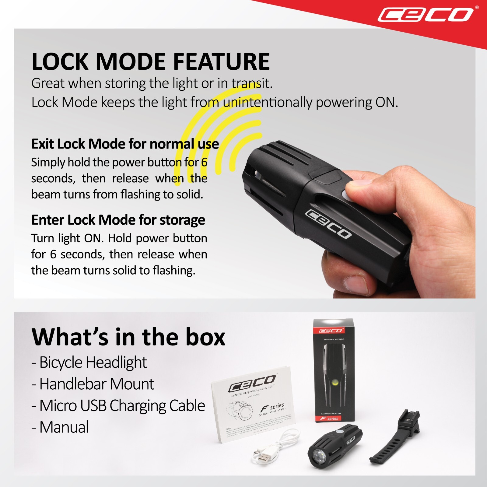 CECO-USA True 1,000 Lumen Super Bright USB Chargeable Bicycle Light