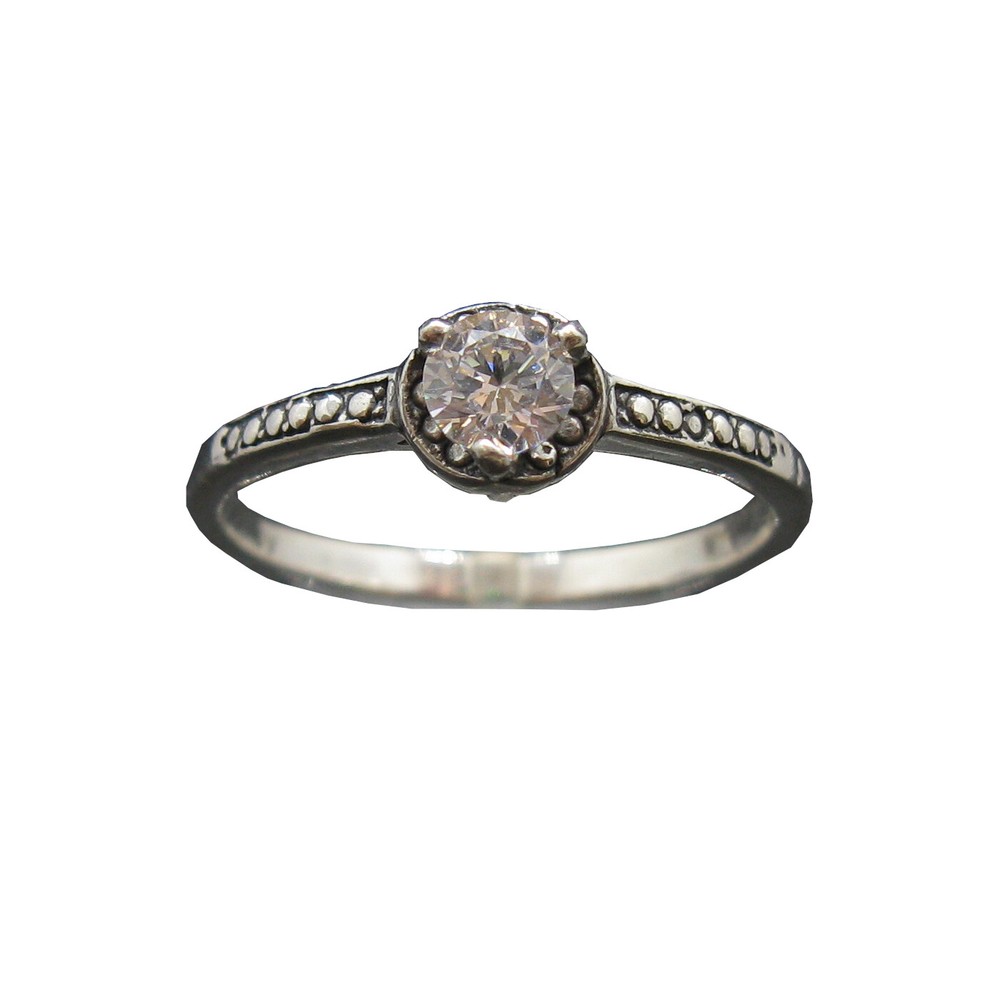 Genuine Sterling Silver Solitaire Ring Solid Hallmarked 925 4.5mm Cubic Zirconia