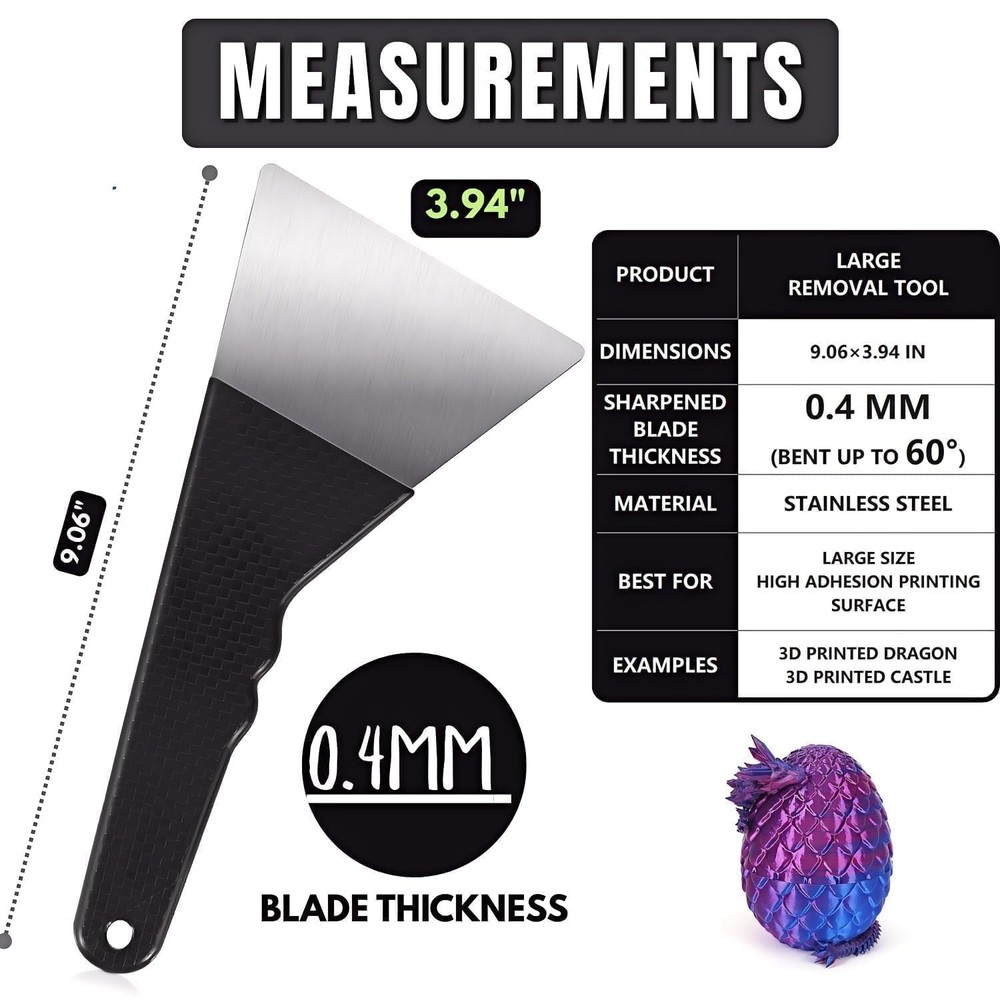 High-Quality 3D Printer Tool Removal Scraper Kit, 3 Types of Sharpened...