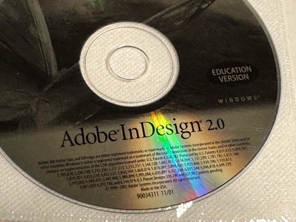 ADOBE INDESIGN 2.0 for Windows Education Version Disc only