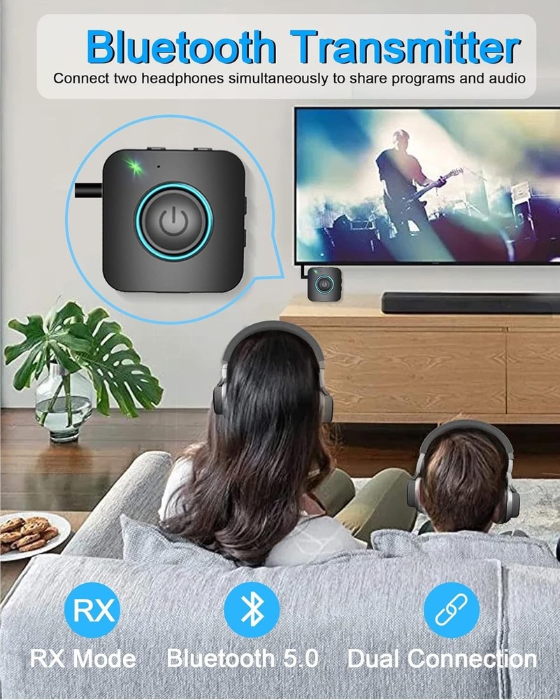 High-Fidelity Bluetooth Transmitter/Receiver - Dual Device Connectivity