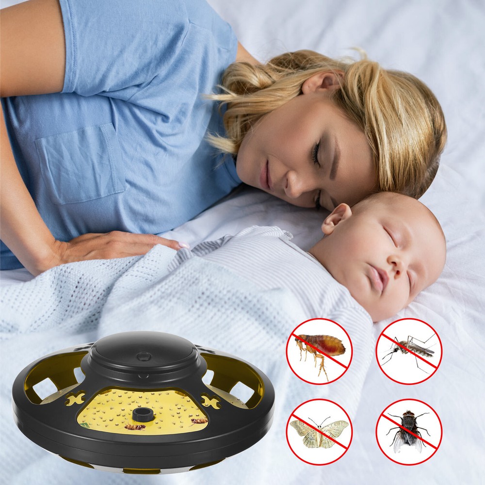 2 Packs Flea Lamp Bed Bug Trap Odorless Cleaner Black/White US