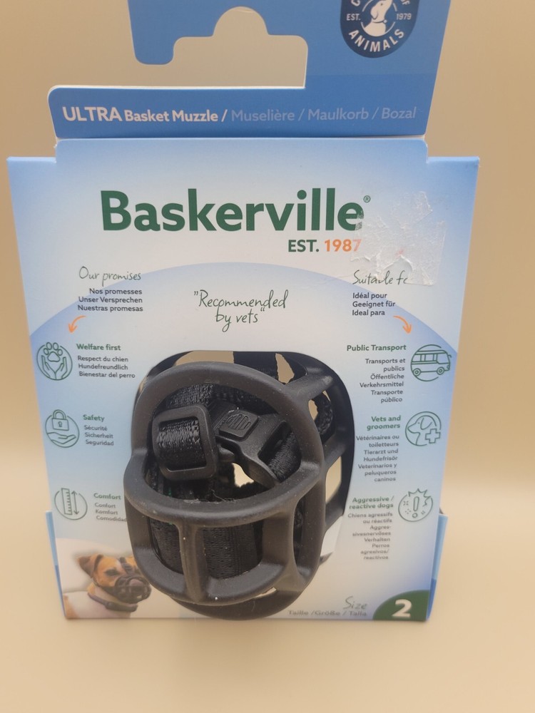 Baskerville Ultra Muzzle for Dogs - Size 2 - Adjustable & Comfortable - New