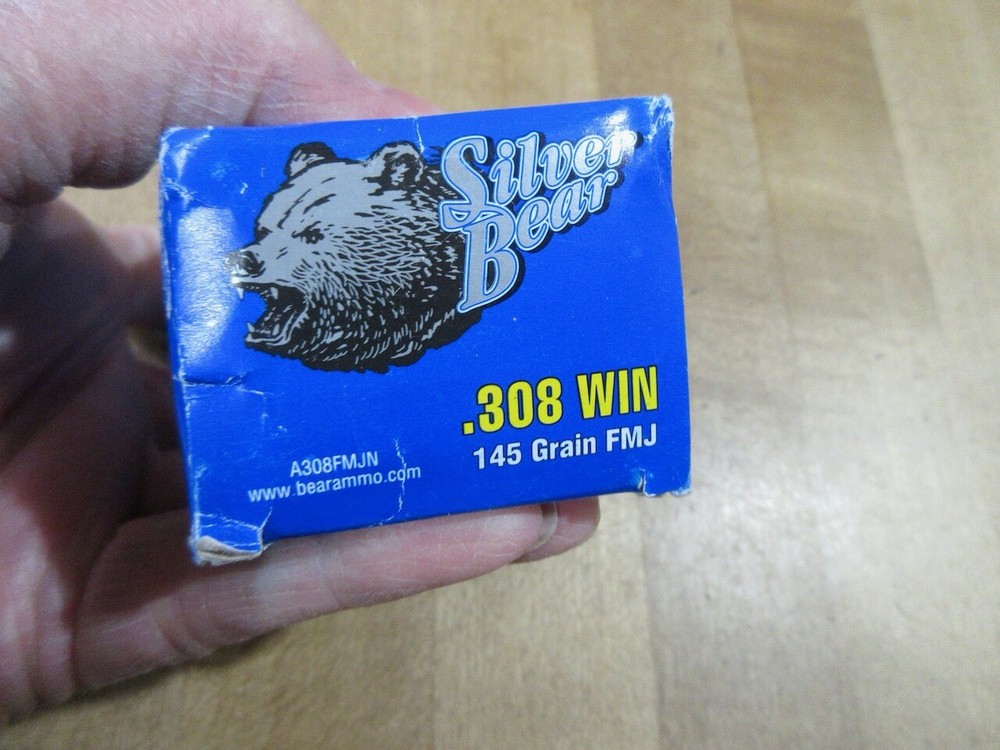 empty Ammo box Silver Bear 308 Win made in Russia 20 round box with insert