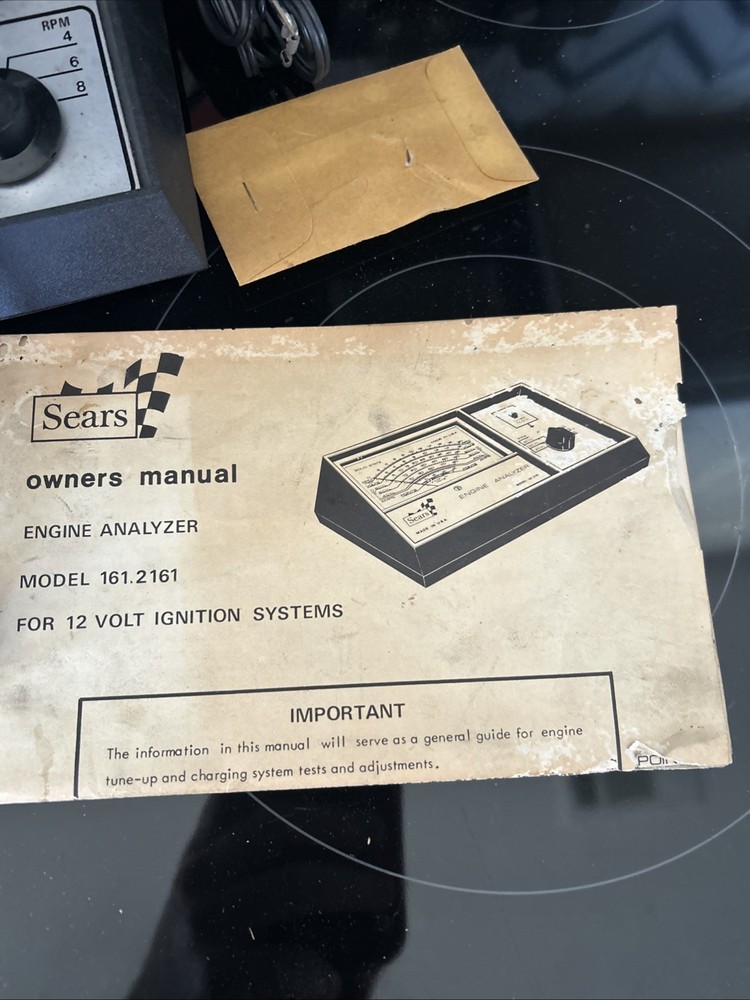 Vintage SEARS Engine Analyzer Model 161.2161 Made in U.S.A.