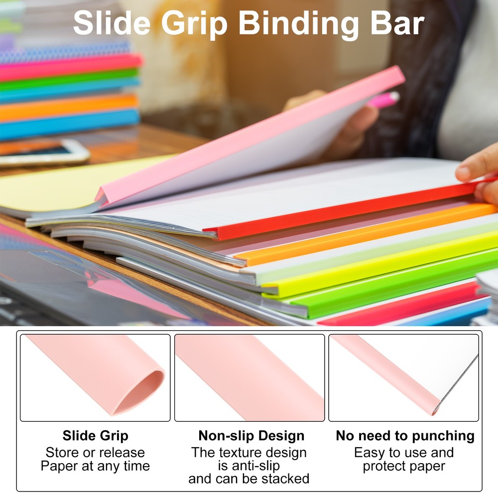20Pcs 13x8mm Binding Bars, 50 Sheets Capacity, Red
