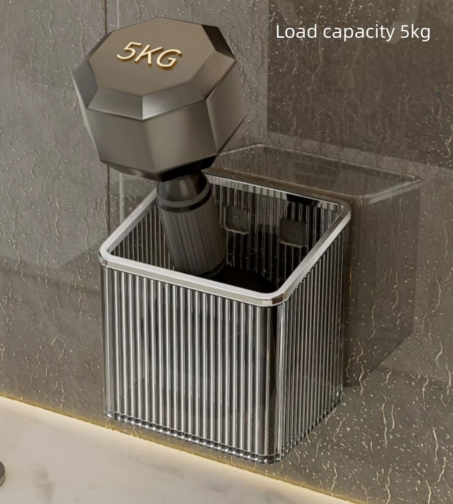 2 Pack Wall Mounted Toothbrush Holder for Bathroom Adhesive Silver Grey