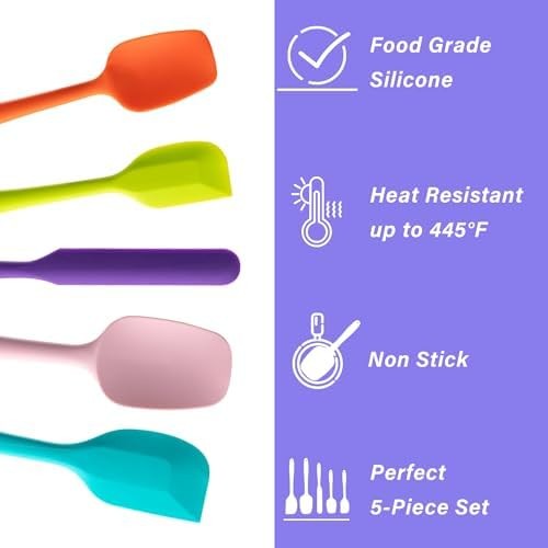 5 Piece Silicone Spatula Set Multicolor