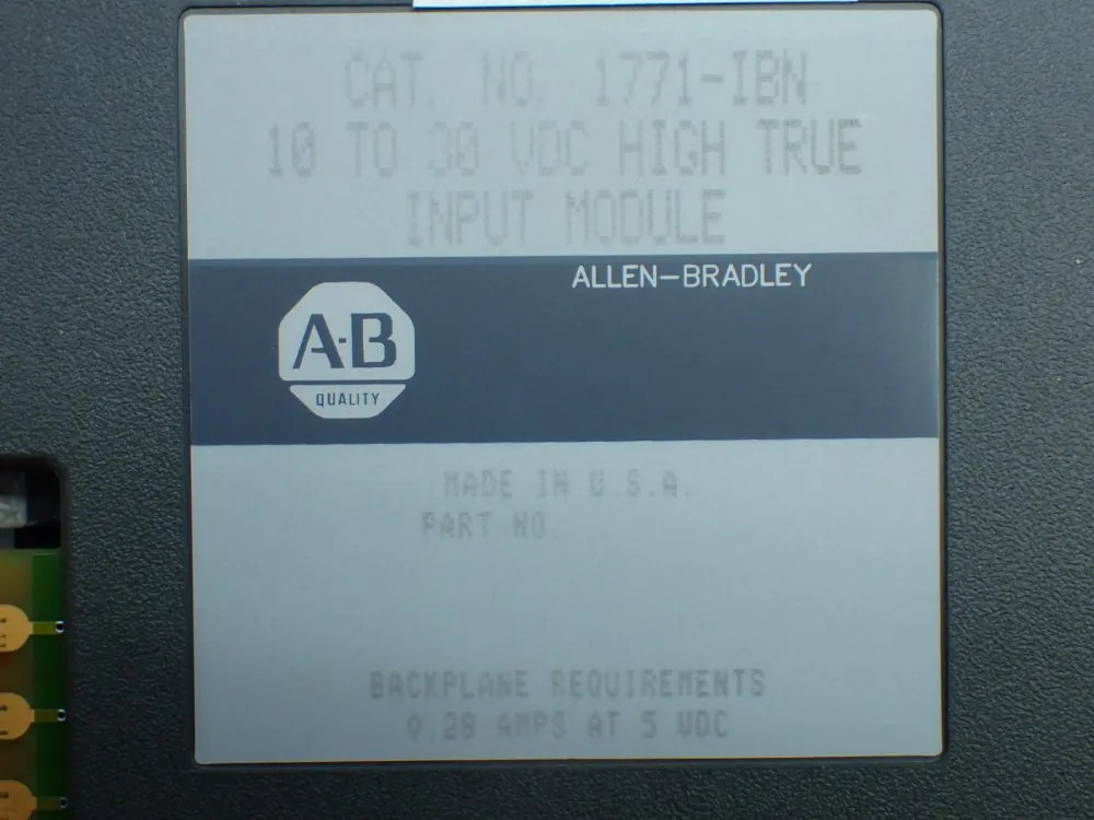 ALLEN-BRADLEY 4 HIGH TRUE INPUT MODULES 1771-IBN