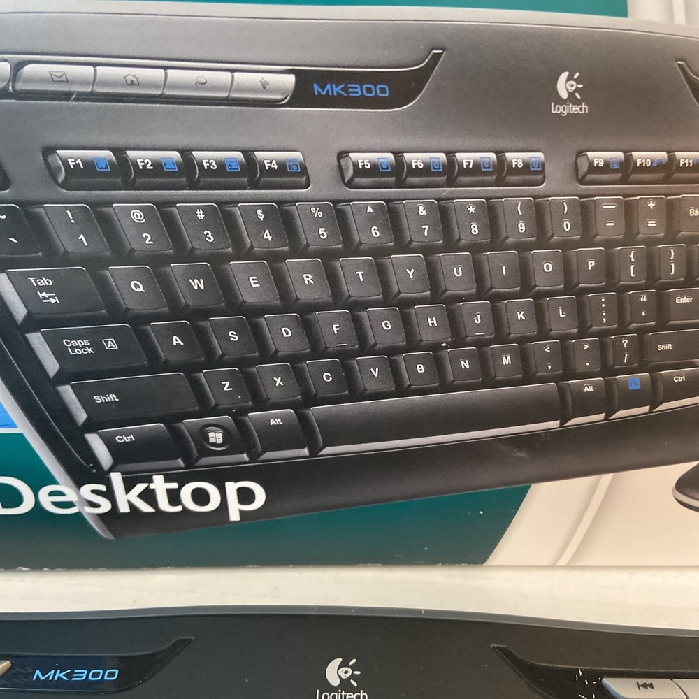Logitech MK300 Wireless Desktop Keyboard Mouse Receiver Tested Working/ Computer