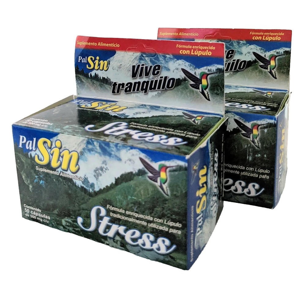 2 PACK! Pal Sin Stress 50 Capusulas vive Tranquilo, High Strength stress Relief
