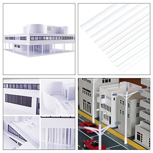 60pcs ABS Plastic Square Solid Bar Rods 1/2/3mm White ABS Plastic Square Tube