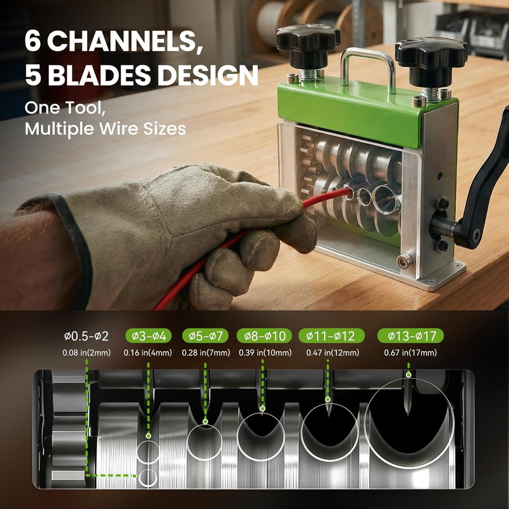 Manual Wire Stripping Machine, Drill Powered Hand Crank Wire Stripper Tool with