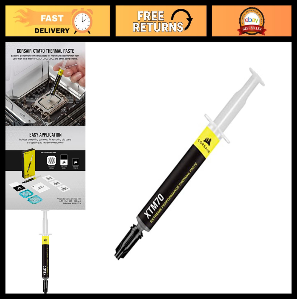 Extreme Performance Thermal Paste 3g for Intel & AMD CPUs, Low Viscosity, Easy A