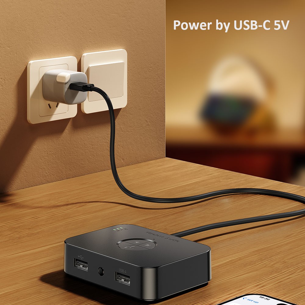 Bluetooth 6.0 Receiver Wireless Audio Adapter Low Latency for Car Home Speakers