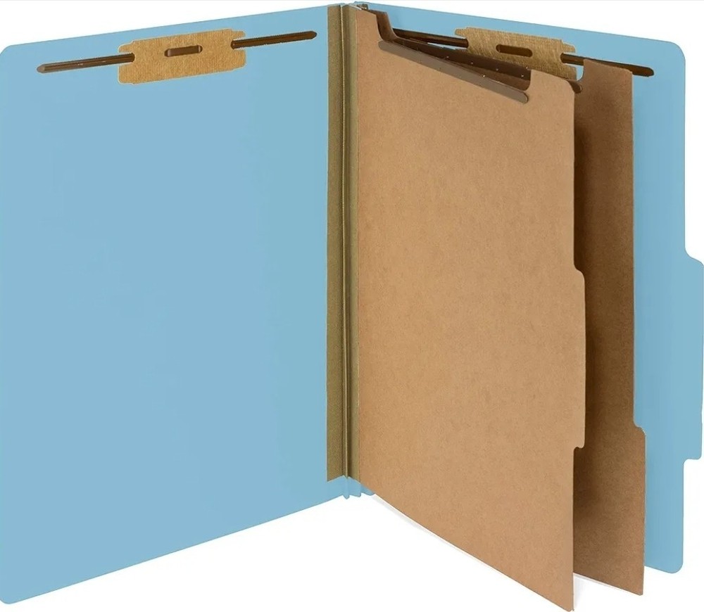 Blue Summit  2 Divider Letter Classification Folders - CB (30/Box) New