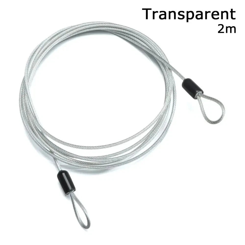 2 Pcs Cable Lock Double Loops - Long Silver Security Cables - Bike Locks
