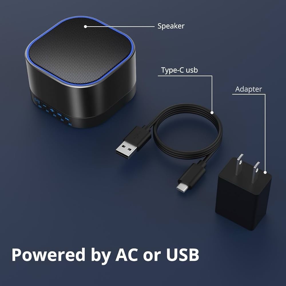 White Noise Machine 20 Soothing Sounds Memory Function Powered by AC /USB Timer
