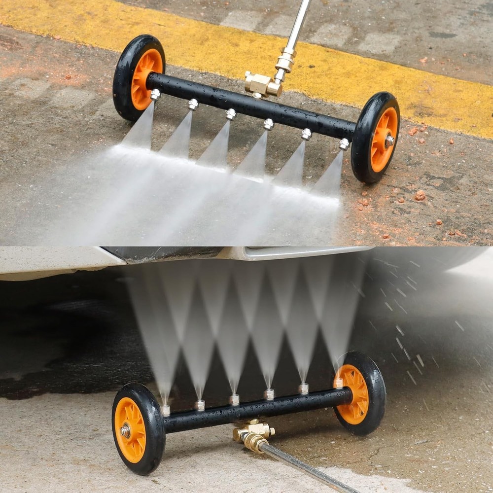 Undercarriage Pressure Washer Attachment, Siebwin 16" Dual-Function Water Broom