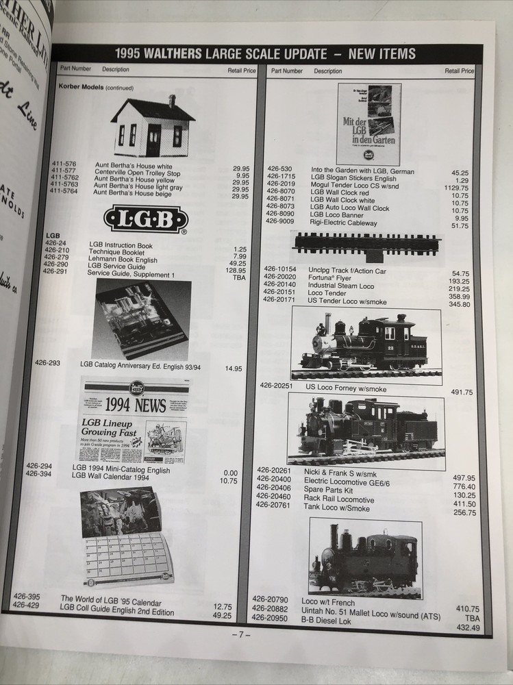 Walthers Large Scale Update 1995