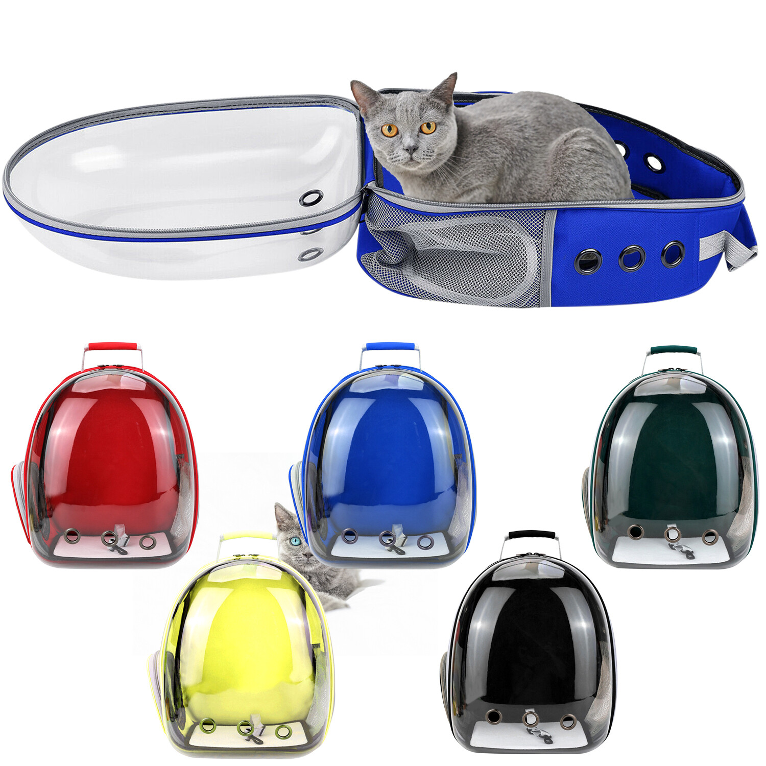 Pet Portable Carrier Backpack Space Capsule Travel Dog Cat Bag Transparent US