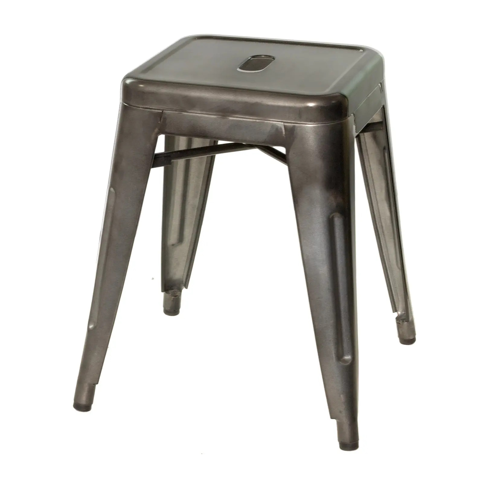 Just Chair Manufaturing Industrial Gunmetal Grey Galvanized Metal Stacking Stool