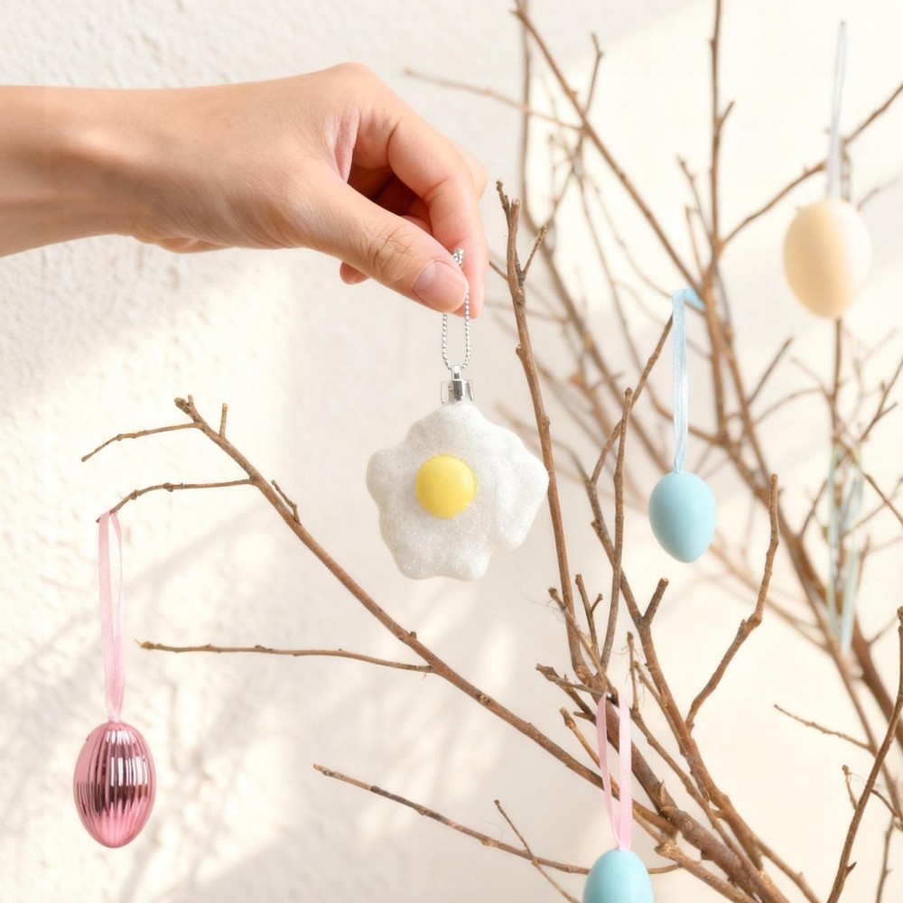 Easter Tree Decorations, 18ct Easter Eggs Ornaments for Basket, Shatterproof