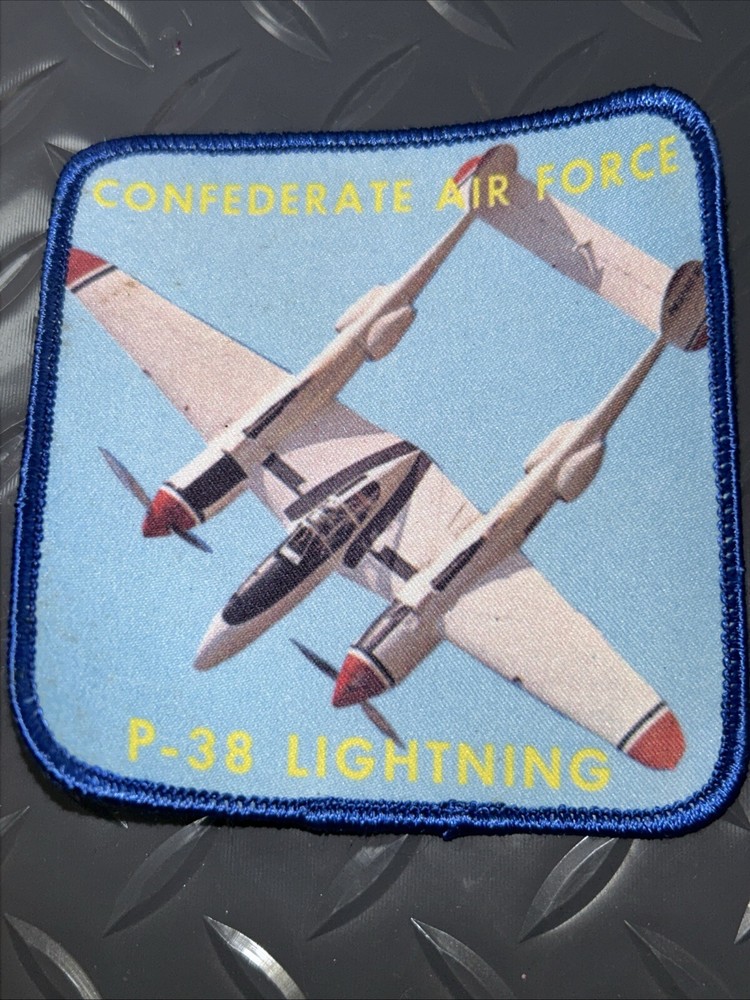 Confederate Air Force Patch P-38 Lightning Vivid Colors Jacket Patch Rare