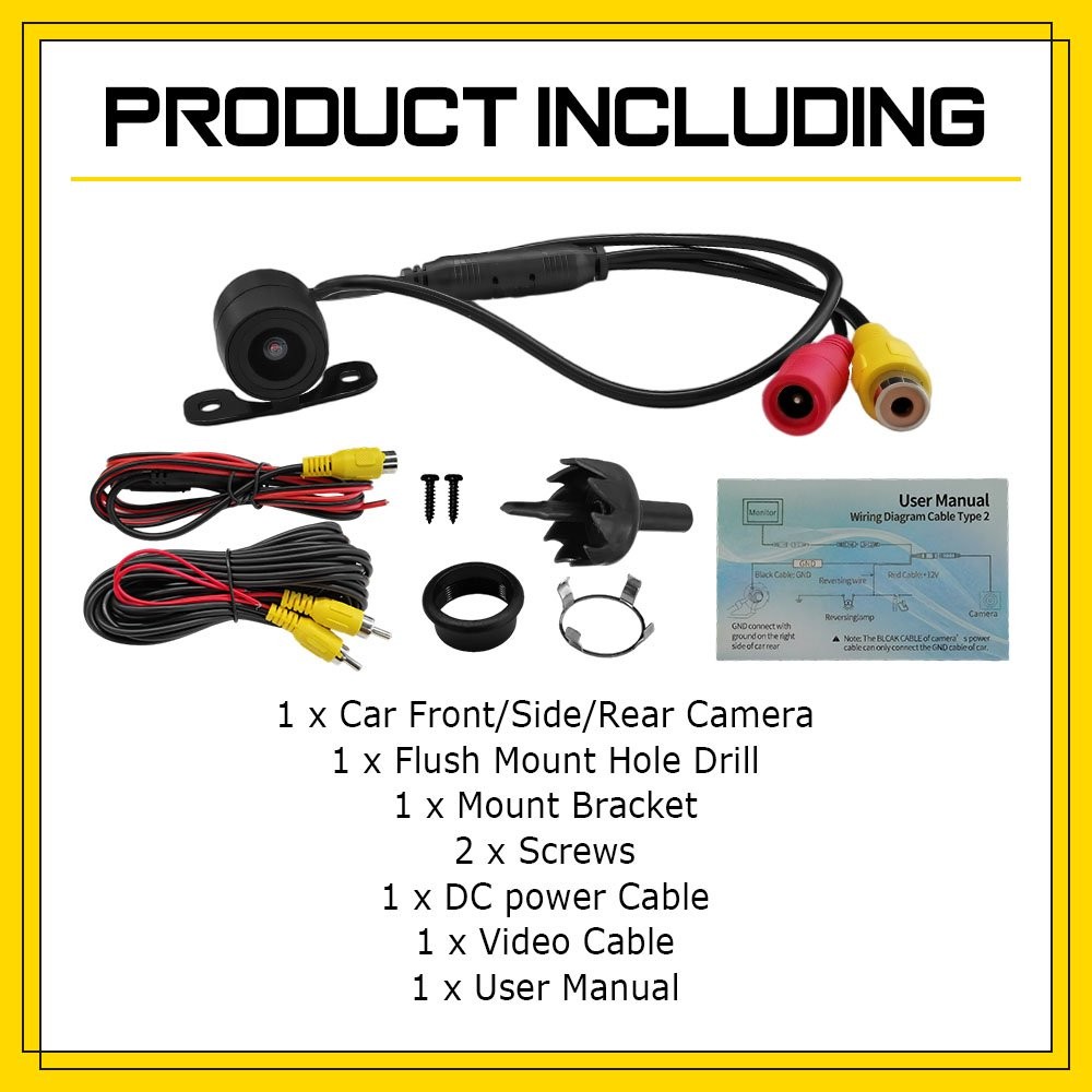 170° CMOS Front/Side/Rear View Reverse Backup Night Vision Parking Camera HD EOA