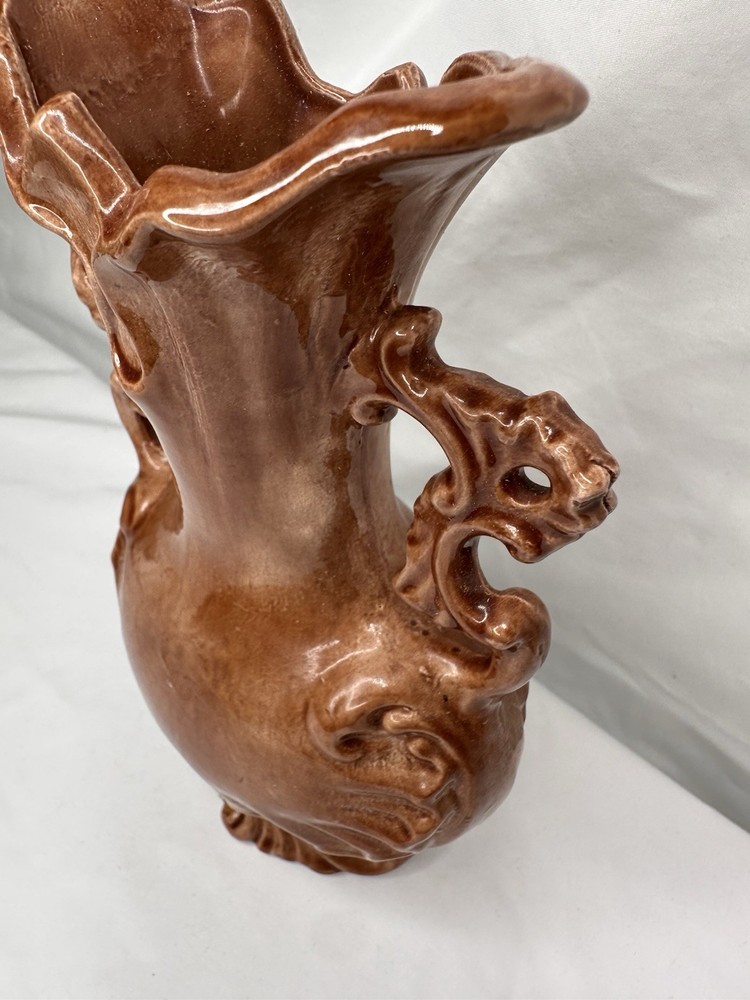 Porcelain Scroll Handles Vase Read Description