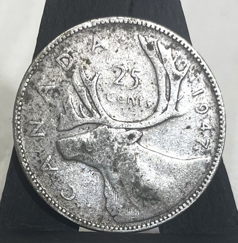 1947 ML, Canada, 25 Cent Coin, 80% Silver