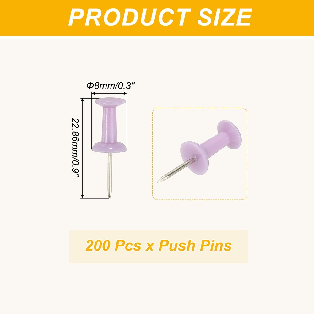 Drawing Tips, Plastic Head with Steel Tip, 200Pcs, Purple