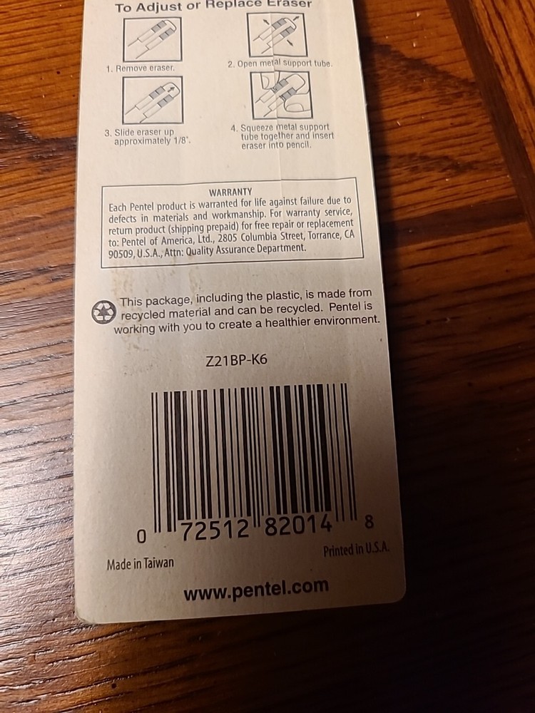 Pentel Automatic Pencil Refill Erasers NEW