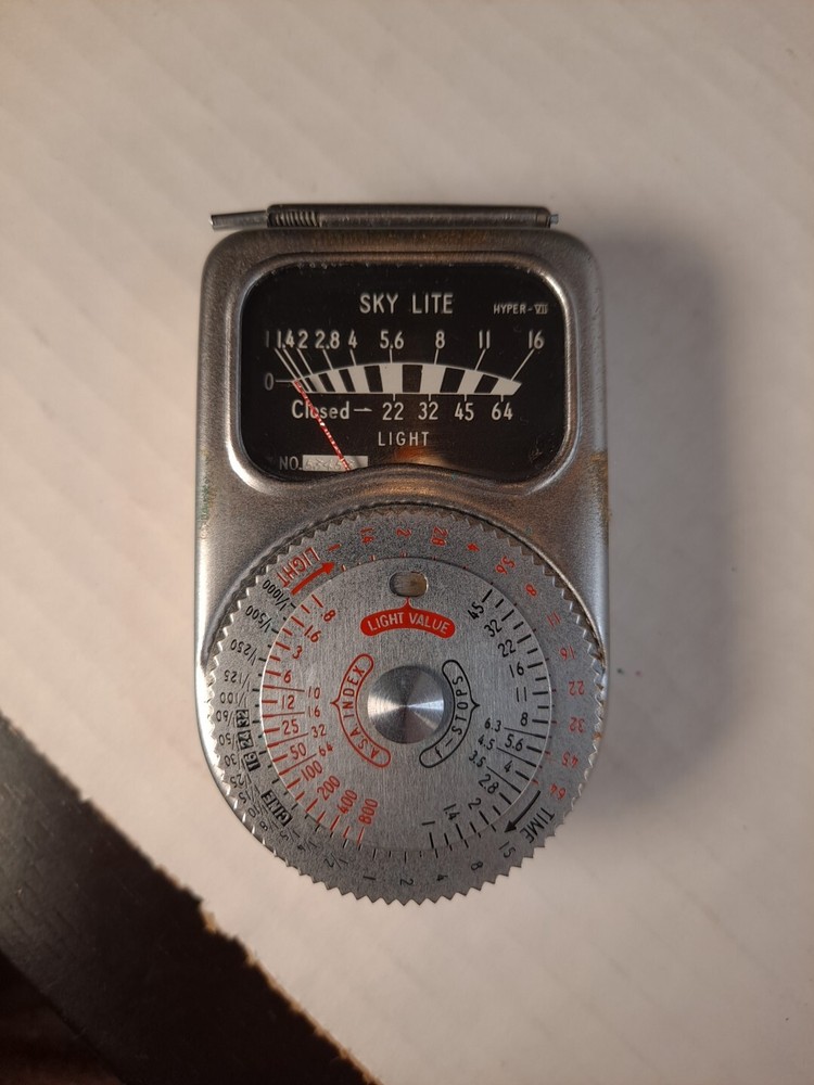 Vintage Skyline Hyper VII Light Meter Leather Case Electric Exposure Untested