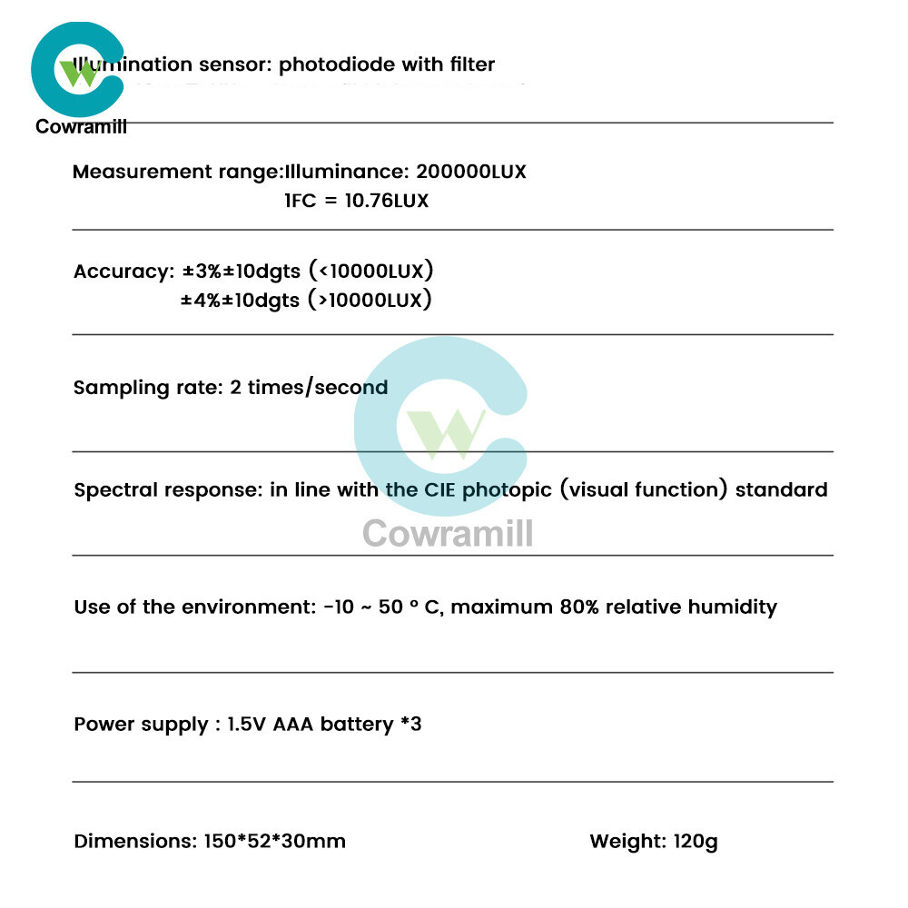 Handheld Digital Light Lux Meter Illuminometer Luminometer Photometer 200000Lux