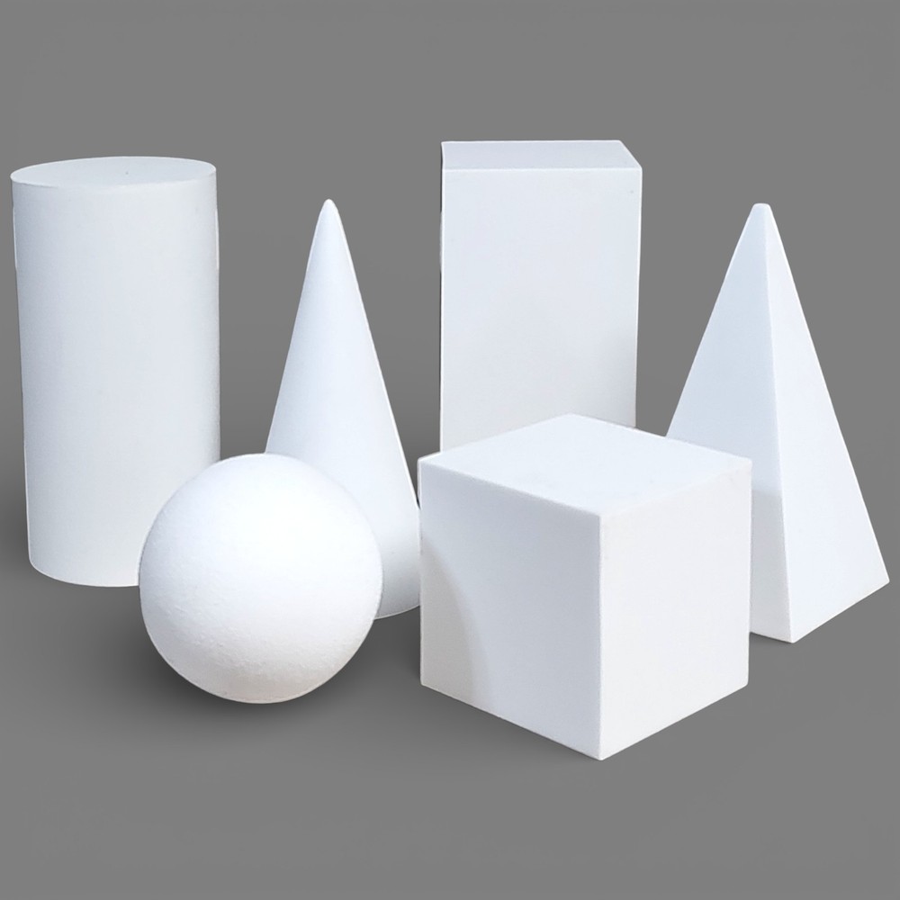 6-Pack Assorted Foam Geometric Shapes Drawing Forms Arts & Crafts Warehouse