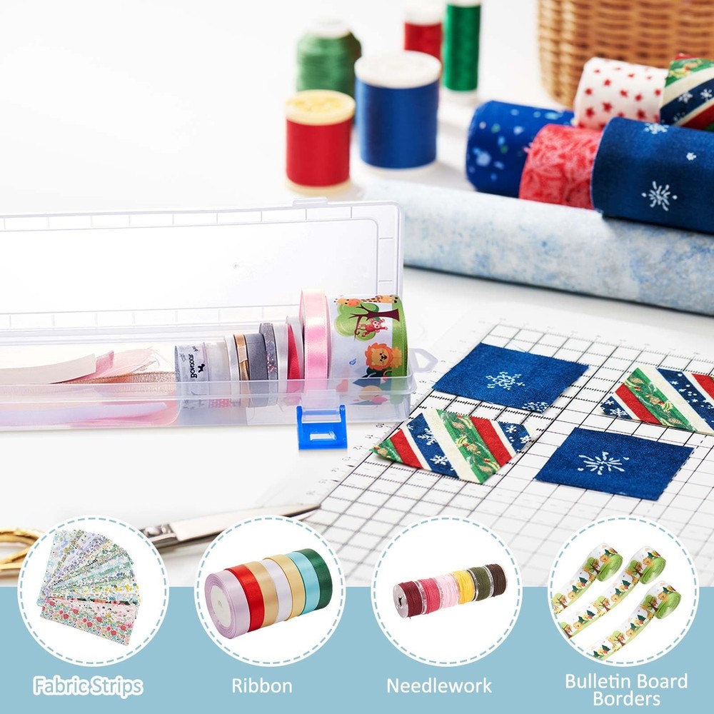 4 Pcs Fabric Strip Case Jelly Cotton Fabric Patchwork Roll Storage Case Bulle...