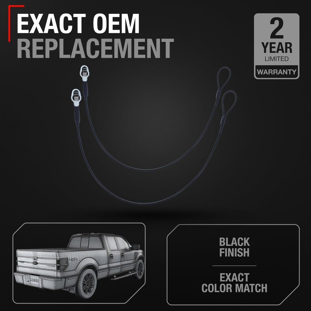 T1A Tailgate Cable Replacement Set, Rear Left & Right Side - Compatible with ...