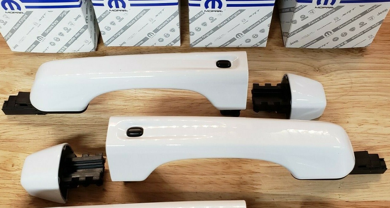NEW 2018-2025 Jeep Wrangler JLU, Gladiator BRIGHT WHITE (PW7) Door Handles, OEM