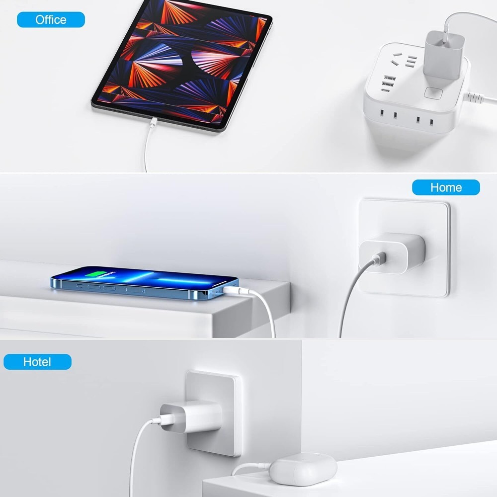 3 PACK USB C iPhone Charger Block, Fast USB C Cube, Wall Charging Power Adapter