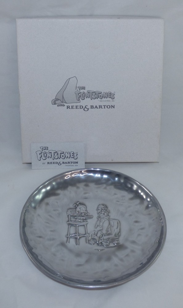 Vintage 1994 Reed & Barton Fred & Pebbles Flintstone 7" SilverPlate Collectible
