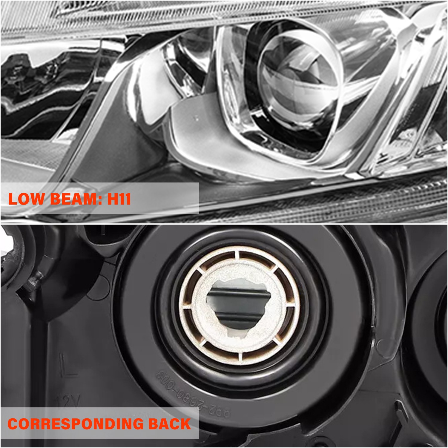 For 2016-2021 Honda Civic Halogen Chrome Clear Headlights Assembly Pair