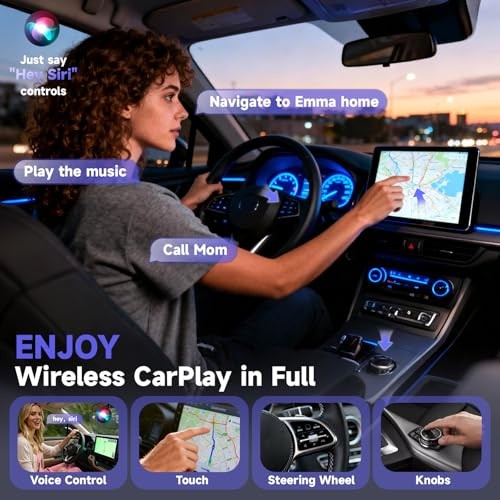 2025 Upgraded 2-in-1 Wireless CarPlay Adapter / Android Auto Dongle, 5.8GHz