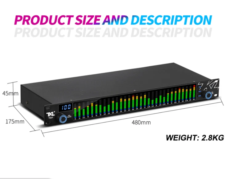 TKL T531 Digital Equalizer EQ Noise Reduction Spectrum Display 31 Bands KTV